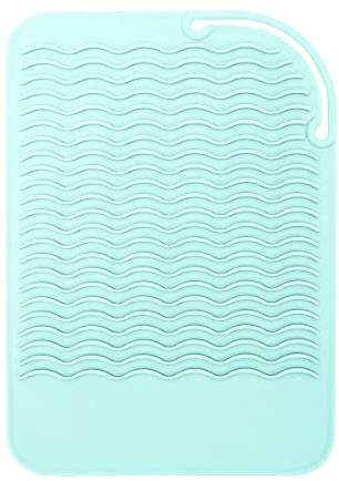 Jagowa 1 Piece Heat Insulation Mat for Hair Straighteners, Silicone Hair Straightener Insulation Pad Curling Iron Insulation Cover Perm for Curling Irons Salon Perm Styling Tools (Green)