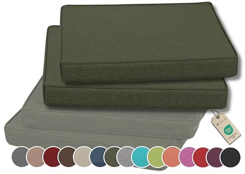 Gutekissen® Stuhlkissen Polsterauflage Auflage für Stühle/Bänke für Haus und Garten Sitzauflage Gartenkissen Sitzkissen viele Farben FK5 (45x45, Dunkelgrün, 2)