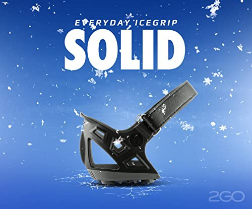 2GO Everyday Icegrip SOLID Fersen-Spikes, Anti-Rutsch Schuhspikes, Schuhkrallen, Steigeisen, Schnee Spikes, Schneeketten für Schuhe, optimaler Halt auf EIS & Schnee, Gr. XL