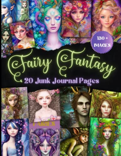 Fairy Fantasy Junk Journal: Beautiful Decorative Craft Paper Pad filled with Lovely Portraits of Fairies Sprites, Gnomes and Fantasy Worlds, Over 130 ... Photo Albums and Much More. Size 11