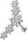 Stachelkleid Labret Helix Piercing Chirurgenstahl 316L 1,2 mm Blumen Zirkonia Ohr Tragus Größe Farbe Auswahl Gold Rose Silber Glitzer Kristall Stein Schmuck Lippe Silber/Klar, 8 mm