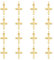 SUPERFINDINGS 16 Stück Kreuzanhänger Aus Messing, 18 Karat Vergoldet, Kreuzanhänger Mit Kreuzmuster, Anhänger Mit Biegeringen Für Halsketten, Ohrringe, Armbänder, Schmuckherstellung, Bohrung: 3.5 mm
