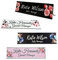Placa de nombre personalizada de 2 x 8 pulgadas para escritorio, placa de aluminio para nombre de escritorio de oficina con bonito patrón de rosas (5 estilos)