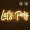 Arrinew Letreros de Neón Let's Party, Luz LED de Neon para Fiesta de Cumpleaños, Fiesta de Compromiso, Decoración de Pared