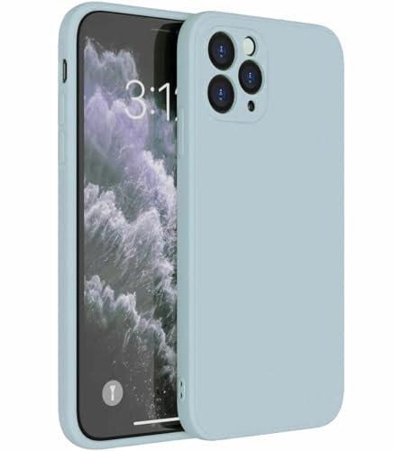 Mixroom - Cover Custodia Case per iPhone 11 PRO Protezione Copre Fotocamera in Silicone TPU Opaco con Bordi Piatti Colore Celeste