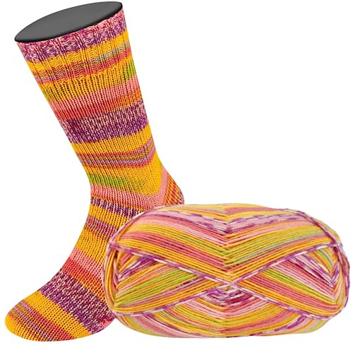 LANA GROSSA Meilenweit Arte | Sockenklassiker, bedruckt und waschmaschinenfest | Handstrickgarn aus 80% Schurwolle & 20% Polyamid | 100g Wolle zum Stricken & Häkeln | 420m Garn FB 6806