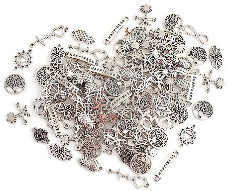 DAHI Ca.120pcs Metall Gemischte Schmuckverbinder zum Basteln, Armband Selber Machen, Schmuckherstellung Set, DIY (B)