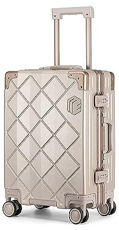 Sea Choice Handgepäck Hartschalen-Koffer Trolley Reisekoffer ohne Reißverschluss mit 4 Doppel-Rollen Eckenschutz Kabinengepäck TSA-Schloss USB-Anschluss
