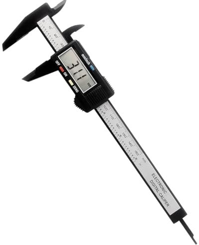 uxen Electronic Digital Vernier Caliper, 0-150mm/0-6 Carbon Fiber Micrometer with LCD, Inch MM Fraction Conversion, Auto-off Measuring Tools for External, Internal, Depth, Pitch Measurements 1
