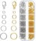 WLLHYF 1100PCS Jump Rings 40PCS Lobster Clasps Jewelry Findings Kit Broken Bracelet Necklace Rings Repair Set Earring Loops Jewelry Making Supplies Assorted Sizes Gold Silver