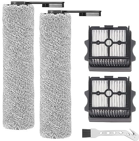 Fixbetter Rouleau de brosse de rechange et Filtre HEPA pour Tineco Floor One S5 Combo / S5 Combo Power Kit aspirateur humide et sec, 2 rouleaux de brosse + 2 filtres + 1 brosse de nettoyage