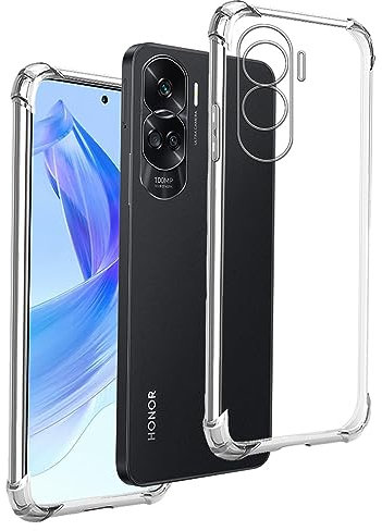REY Funda Anti-Shock Gel Transparente para Honor 90 Lite 5G, Ultra Fina 0,33mm, Esquinas Reforzadas, Silicona TPU de Alta Resistencia y Flexibilidad