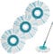GFRED Lot de 3 têtes de serpillère de rechange compatibles avec Leifheit Clean Twist Mop Ergo pour serpillère en microfibre de rechange bonne absorbance, convient à tous les types de sols, bleu et