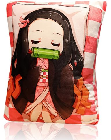 Ubephant Demon Slayer Anime Kissen, Kamado Nezuko Throw Pillow, Demon Anime Charakter Nezuko Kissen, Nezuko Kissen Plüsch, Anime-Kissen für Demon Slayer, Für Heimdekoration Und Autos Verwendet