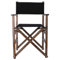 WELL HOME - Sillón director estructura nogal con lona negra, 51x46x86 cm