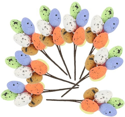 AOKWAWALIY 8st Osterei-stecklinge Osterstecker Blumen Stecker Deko Ostern Eier Zweige Blumenbeet Stecker Dekozweige Für Vasen Ostern Gartenstecker Requisiten Kunststoff Schreibtisch