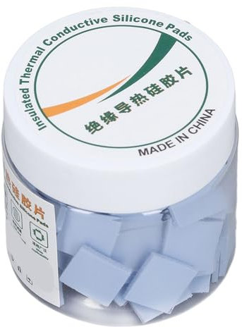 Jopwkuin Silikon-Wärmeleitfähigkeitspad, Flammhemmend, Selbstklebend, 100 Stück, 12 X 12 X 1,5 Mm, CPU-Kühlkörper-Silikonfolie für Computer-Host