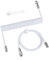 ATTACK SHARK C01 PRO Coiled Keyboard Cable, Custom Coiled USB C Cable for Mechanical Gaming Keyboard,Type-C to USB-A Metal Aviator Cable,Double-Sleeved Braided Charging Keyboard Cable for Mac,PC-White
