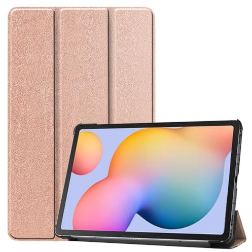 Kepuch Custer Coque pour Samsung Galaxy Tab S6 Lite 2024 2022 2020 P620 P625 P627 P613 P619 P610 P615,PU-Cuir Étui Housse - Rose Or