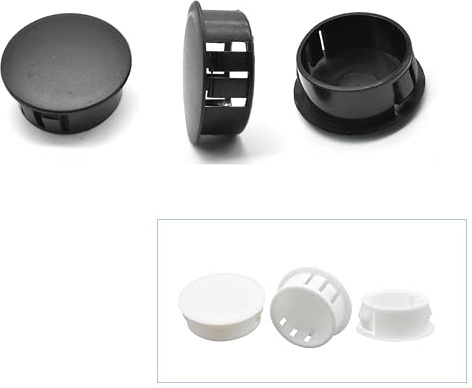 NOLDAR | Bouchons de Trou en Plastique. Cache Trous Meuble. Fonction esthétique et protectric. Couleur Noir. pour Trou de 6 mm de diamètre. (50 pièces)