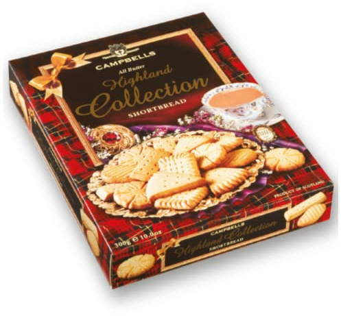 Campbells® | Biscotti Tradizionali Pastafrolla Scozzese Burro | Biscotti Puro Burro Inglesi - 300 Gr | Astuccio Regalo Biscotti Burro
