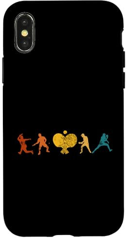 Hülle für iPhone X/XS Lustiges Ping-Pong-Spiel im Retro-Look