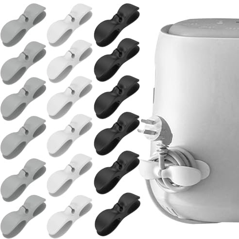 Kabelaufwickler,Biluer 18 PCS Kabelhalter Selbstklebend Kabel Organizer Cable Management Kabelclips Kabelhalter Schreibtisch Kabelclips