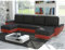 Easy4You Fly Schwarz/Rot Ecksofa U-Form 332 x 72 x 140 cm mit Schlaffunktion und Stauraum - Schlafsofa mit Bettkasten - Moderne Wohnzimmermöbel – Stoff: Mikrophase 15/34