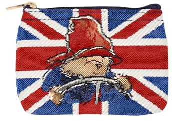 Signare Münzbörse mit Gobelin-Reißverschluss für Damen, Paddington Bär Union Jack-Design, kleine und leichte Kleingeldtasche, einfach zu tragen, Rot & Blau, mehrfarbig, W 12cm x H 8cm x D 1cm,