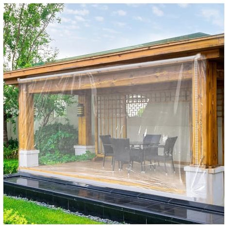 Persiana Enrollable Transparente,Cortina a Prueba de Lluvia,Estor Enrollable para Balcón Jardín Patio,Toldo Prueba de Polvo a Protección UV Estores Enrollables ,0.5mm(W70*H80cm/W27.55*H31.49in)