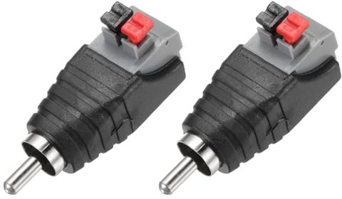 sourcing map 2 Pack Speaker RCA Male Speaker Wire Cable RCA Female Speaker Wire Adapter to Audio Male Female RCA Connector Adapter Plug Jack, Black