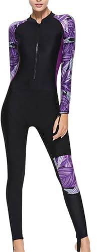Women Boyleg One Piece Swimsuit Wetsuit Sport Swimming Costume Sun Protection Modest Swimwear Rash Guard Set Zip Long Sleeve One Piece Long Surfing Bathing Suit Rash Guard Sets Swimming Costume Women