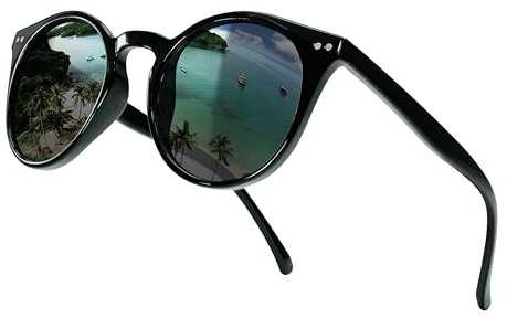 80Days Runde Sonnenbrille – Vintage-Look, Klassischer Stil, UV400 Schutz