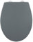 WC-Sitz Mod. Ostuni grauer bruchstabiler Thermoplast mit Easy Close Absenkautomatik und Edelstahlbefestigung inklusive Wandpuffer 37 x 44,5 cm grau