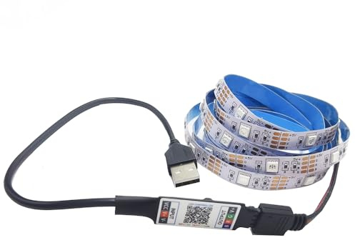 Vrabocry TV LED Backlight 16.4ft Led 5050 Diode Flexible Ribbon Strip Lights RGB with Bluetooth APP Control Strip USB Powered for Bedroom/Gaming Room
