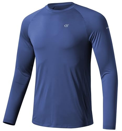 Huayuzh Herren UV-Schutz Rashguard UV Shirt UPF 50+ Langarmshirt Schwimm T-Shirt Schnelltrocknend Atmungsaktiv Surfen