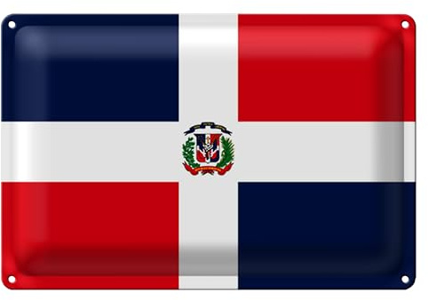 Blechschild | Flagge der Dominikanischen Republik | Dekoration | 40 cm x 30 cm