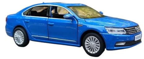 WHYMIRRJ Maßstab 1:32 für VW Passat, Druckgusslegierung, Modellbausätze, offene Türen, Fahrzeug, dekorative Souvenirs, vorgefertigte Fahrzeuge, Modell (blau)