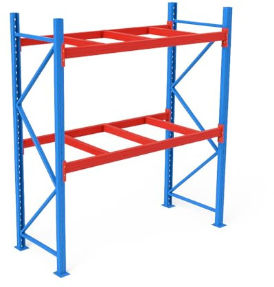 2-stöckiges Stahl-Palettenregal, industrielles Lagerregalsystem, 250 x 99 x 200 cm, platzsparendes Design für Lager oder Garage