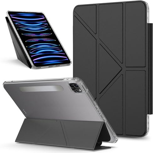 Custodia protettiva per tablet PC Compatible With iPad Pro 12.9 2021/2020/2018 5th/4th/3rd Generation Case Detachable Magnetic Cover Slim Protective Case,Transparent Back Shell Stand Shockproof Cover(