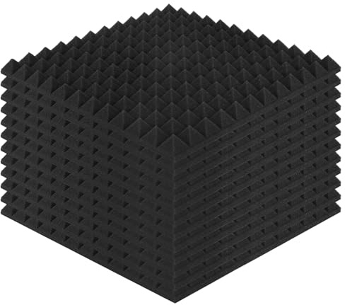Sirxlevcy 12 Pack Pyramid Shape Soundproof Foam Sound Proof Padding Treatment Panel for Insulation