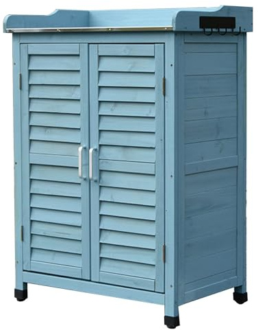 Holz-Gartenschrank, Outdoor-Geräteschuppen für Kleinteile, Wetterschutz