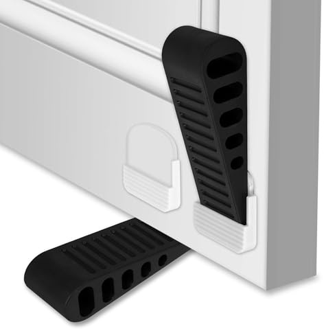 ECENCE Cale-Porte 2 TPR avec Support Mural Autocollant | Ultra antidérapant Pour toutes portes et tous types de sol Qualité premium