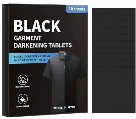 Generisch Schwarze Farbtücher, 10 Tücher Schwarze Farbe Für Kleidung, Farbfänger Wäsche Schwarz Stoff Kleidungsfarben Für Waschmaschine Handwäsche, Farbauffrischer Dunkel Schwarz Kleidung Farben