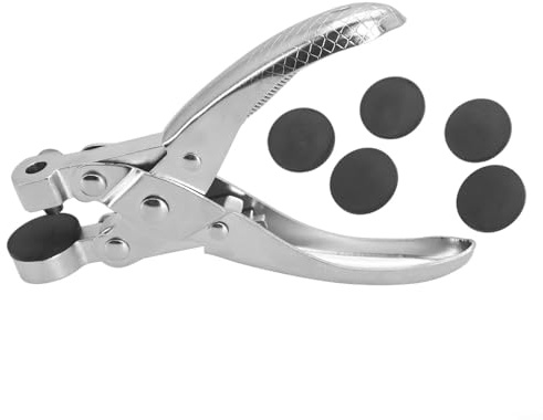 Lochzange für Leder, Plastiktaschen und Stoffe mit 4/6/8/9 mm Öffnung, drehbare Scheiben, Metallkonstruktion (Durchmesser 6 mm)