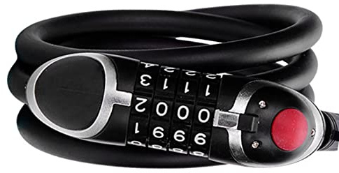 AKLOSIPY Ith .5m Cutting PVC Coated Cable – Flexible -Theft Combination Lock for Outdoor Activities G Lock,PVC Coated,4 Digit Combination,Portable Bike,Outdoor Activities