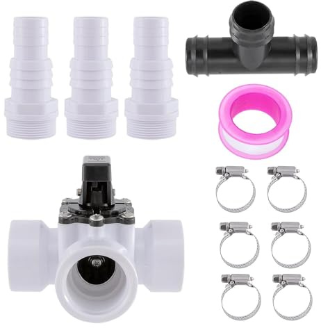 Kit de bypass de chauffage solaire, kit de régulation de valve de | déviation de piscine à connexion rapide, système de chauffage solaire pour l'installation de plusieurs unités, raccord rapide