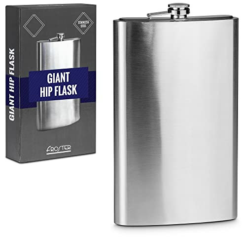 Froster Flasque géante en acier inoxydable de 1,9 l, grande capacité de 1,9 l, grande taille, cadeau pour homme
