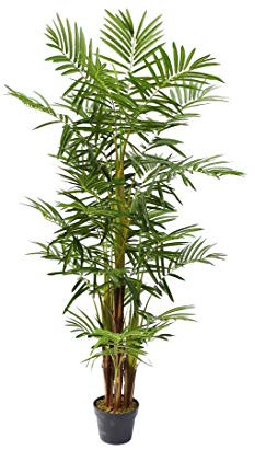 Künstliche Areca Palme 160cm mehrstämmig mit 25 Palmwedel und echtem Palmfasermaterial - Goldfruchtpalme Kunstpalme im Topf