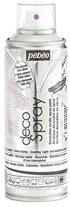 PEBEO - Peinture Acrylique en Spray - Pour la Décoration Multi Supports en Intérieur et Extérieur - Base Eau, Faible Odeur - 200 ml - Finition Pailleté - Coloris Multicolore